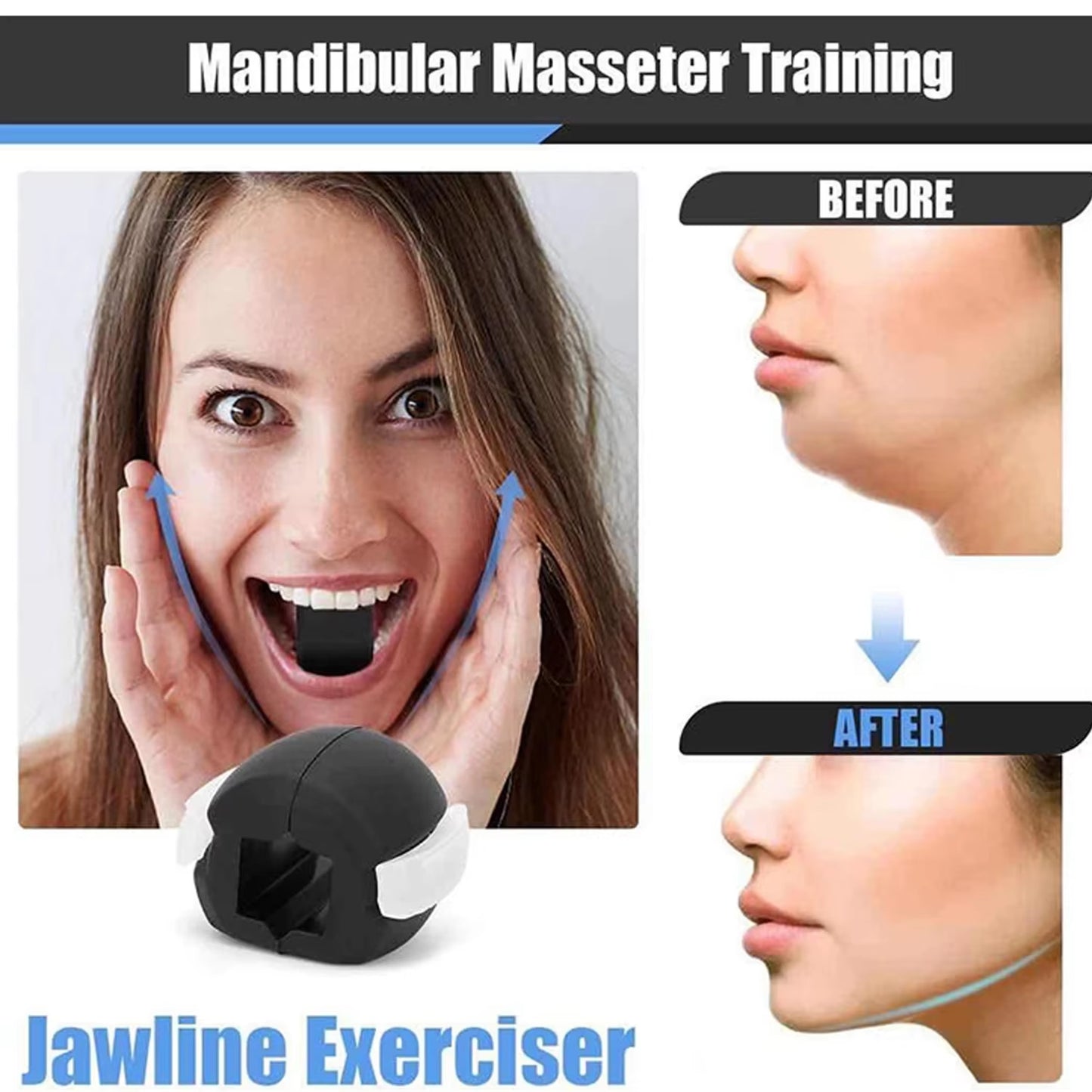 Jawline Exerciser Facial Jaw Muscle Toner Training Fitness Ball Anti-Aging Food-Grade Silica Face Chin Cheek Lifting Slimming