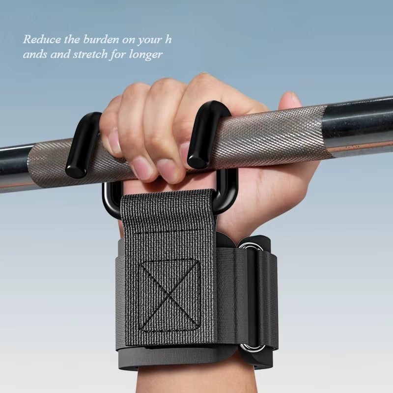 1PC Weight Lifting Hook Grips with Wrist Wraps Gym Hand-Bar Wrist Strap Fitness Hook Weight Strap Pull-Ups Power Lift Gloves