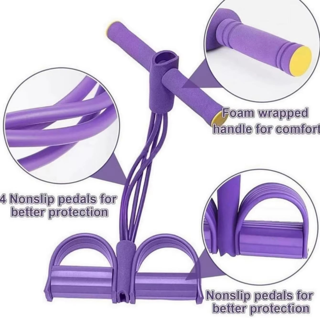 A Four-Pedal Six-Pedal Pull-On Sit-Up Aid Skinny Belly Fitness Yogi Uses a Tension Rope Pull-On Pull-On